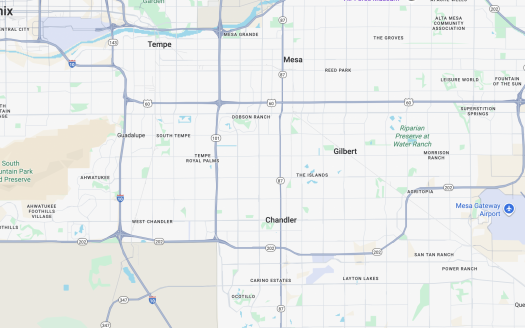 Move to East Valley Aizona Map